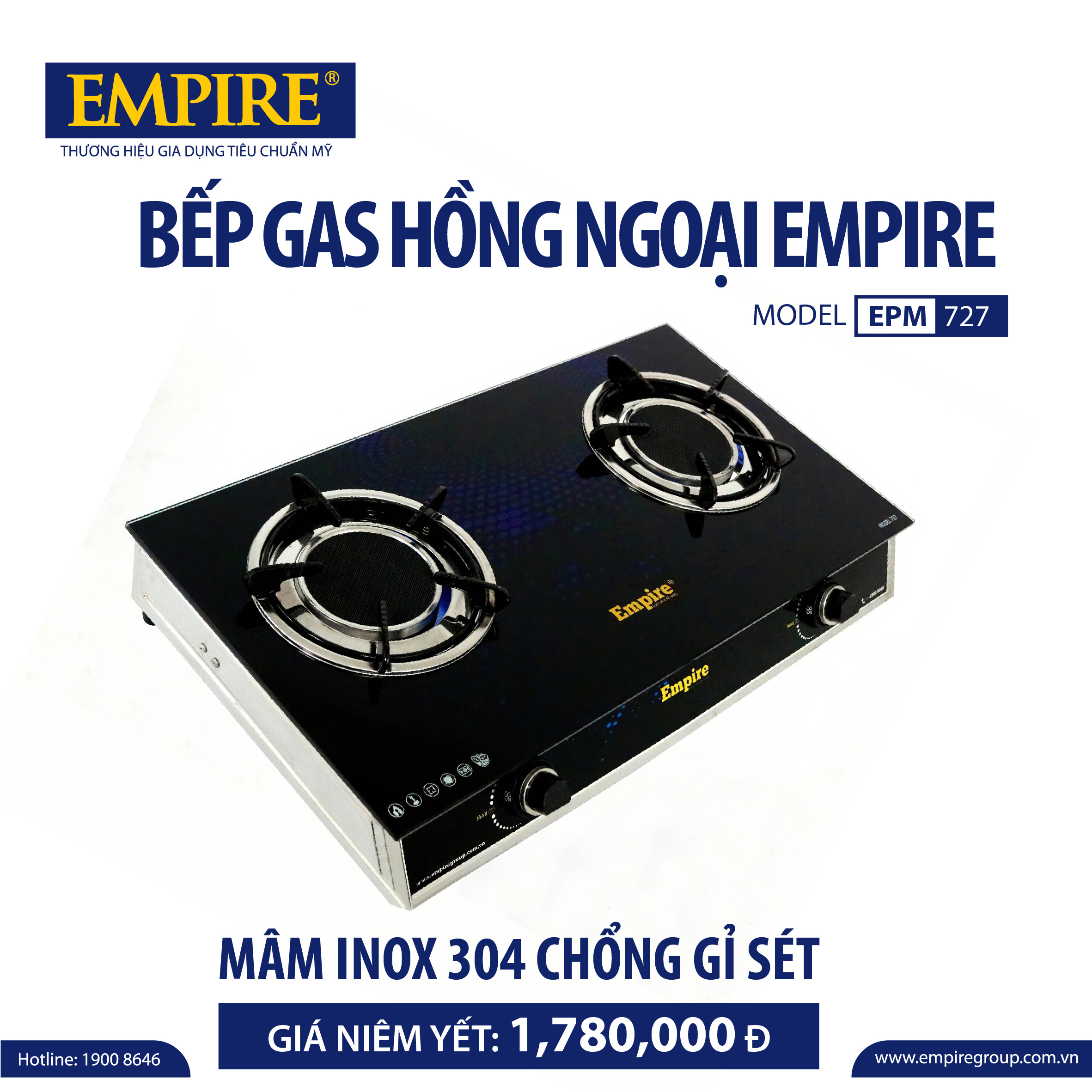 BẾP GAS HỒNG NGOẠI EMPIRE