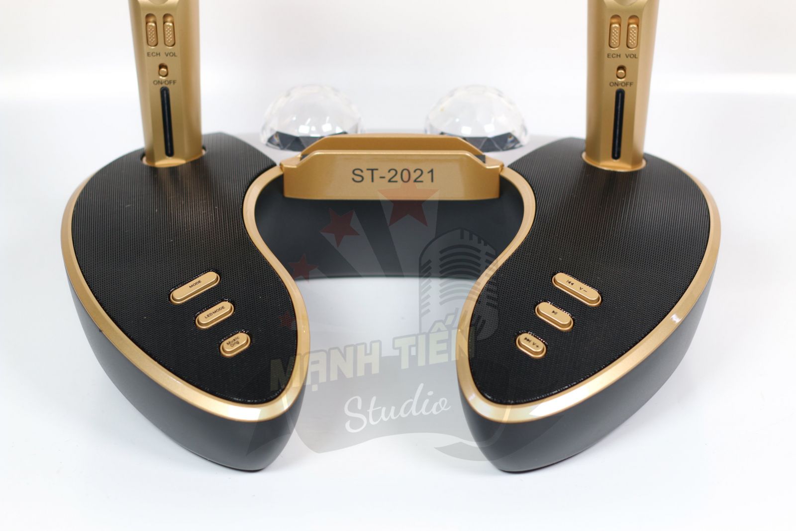 [HCM]Loa ST2021 Loa Bluetooth ST 2021 Có đèn Led Kèm 2 Micro Không Dây