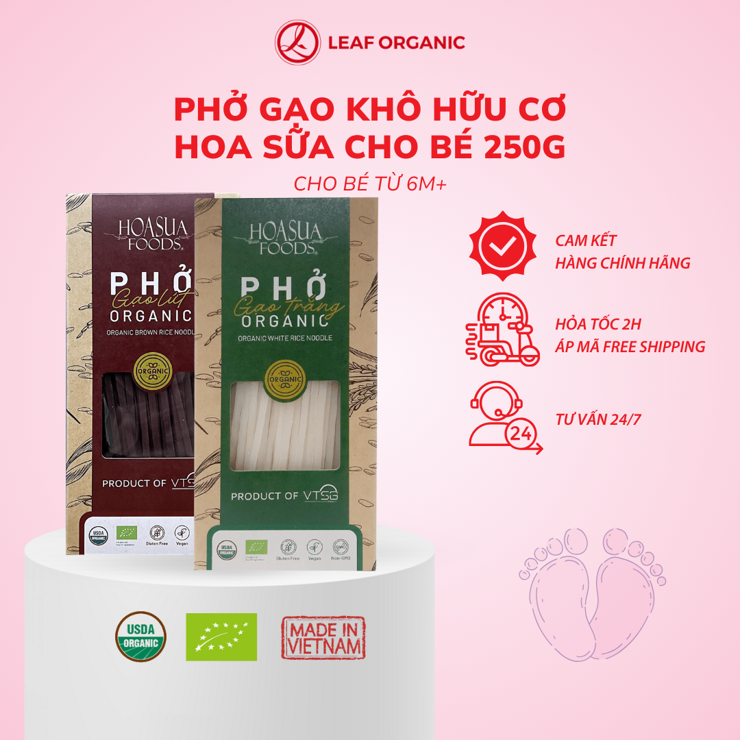 Phở ăn liền gạo trắng Hasa Bio 400g - Leaf Organic HCM
