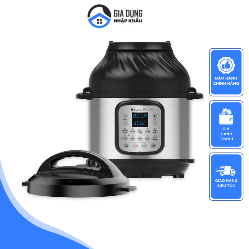 Instant Pot Duo Crisp 11-in-1 Air Fryer and Electric Pressure Cooker Combo with Multicooker Lids that Fries, Steams, Slow Cooks, Sautés, Dehydrates, & More, Free App With Over 800 Recipes, 8 Quart