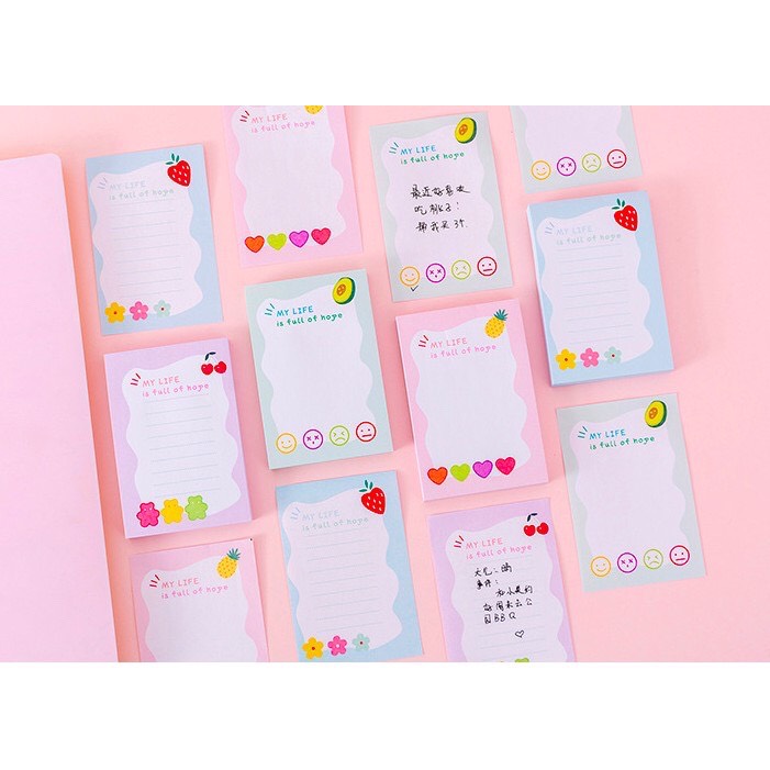 Giấy ghi chú giấy note hình trái cây cute khoảng 100 tờ - SakuraShop