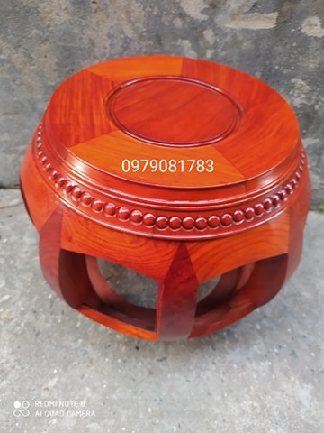 Đôn trống gỗ hương (cao 35cm, mặt 28cm)
