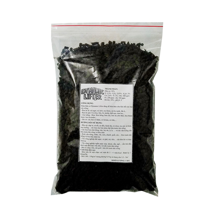 Túi 1kg Phân hữu cơ Úc DYNAMIC LIFTER (dạng viên) chuyên dùng cho cây ăn trái, rau củ, hoa kiểng (túi cân lẻ)