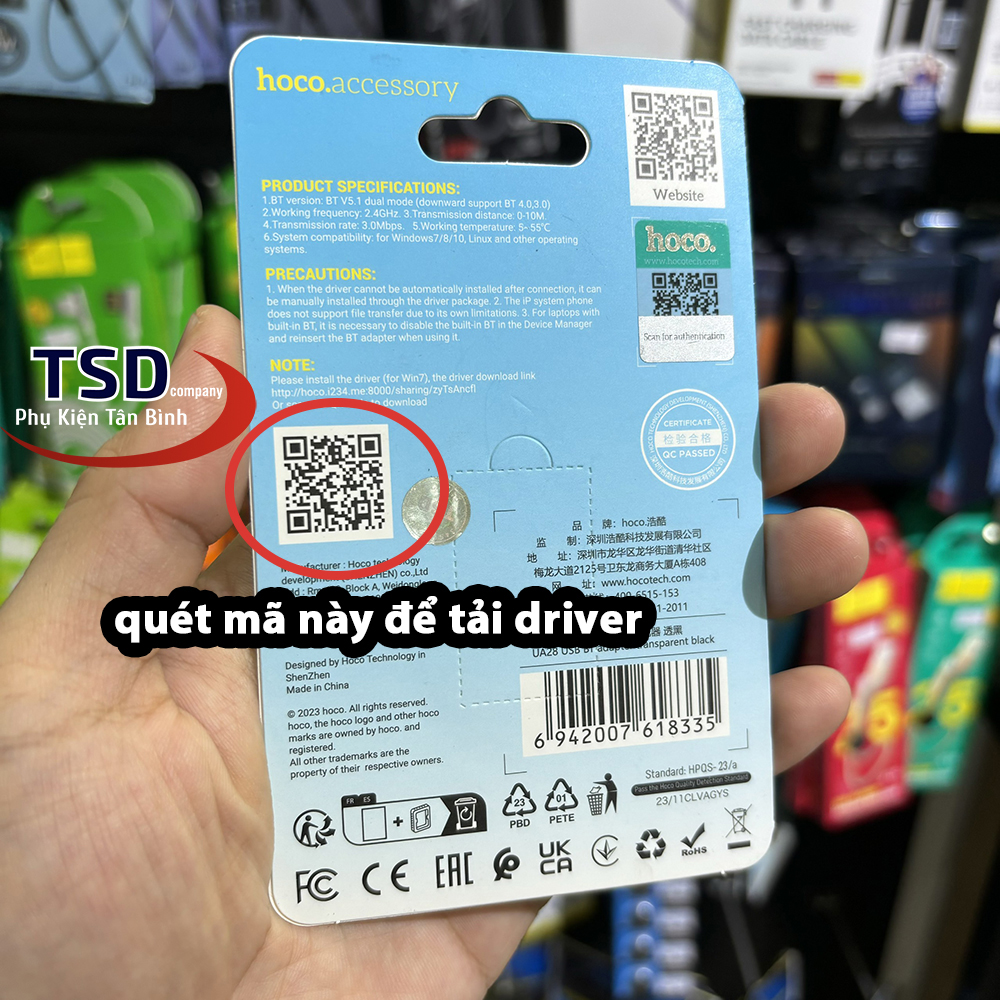 Hoco UA28 USB Bluetooth 5.1 For Genuine Computers and Laptops