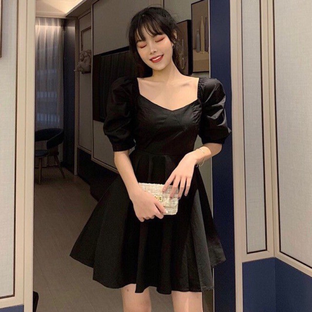 Đầm xoè tay lỡ 2 màu