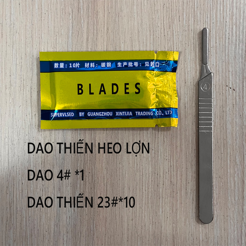 (Tặng 10 lưỡi dao 23# )Dao mổ y tế sô 4 Dao thiến heo cán dao mổ số 4