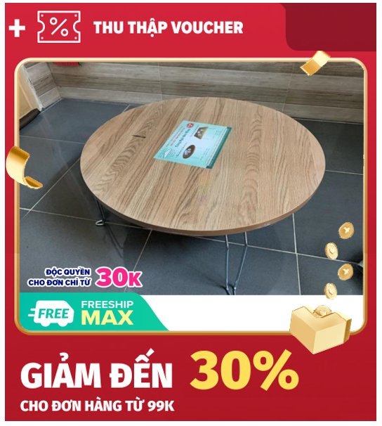 Bàn xếp tròn 60cm vân gỗ