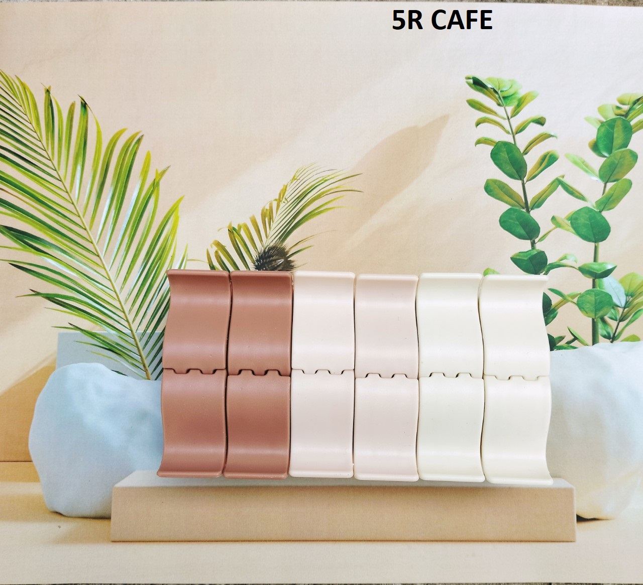 ( SIÊU DẺO) Set 6 - 12 Kẹp tóc càng cua 5 răng nhám màu socola