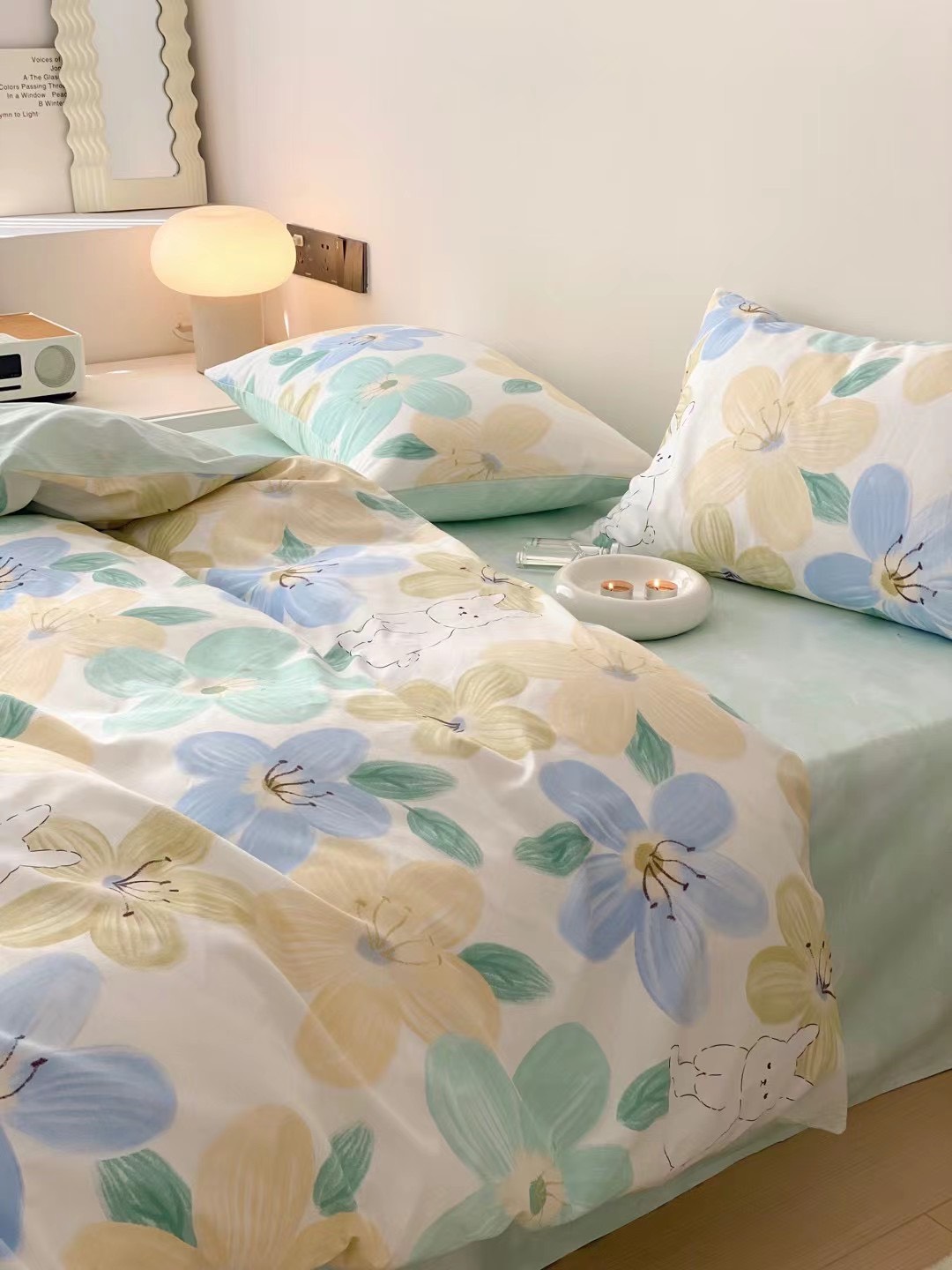 Bộ chăn ga cotton vintage