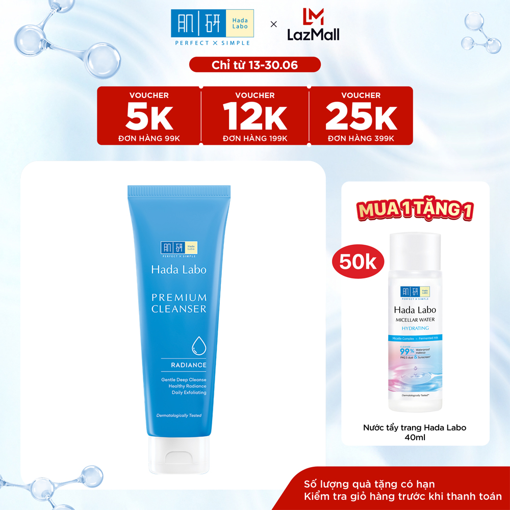Sữa rửa mặt dưỡng trắng cao cấp Hada Labo Premium Cleanser Radiance 100g