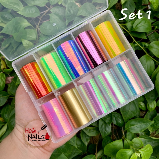 Sét sequin 10 màu ẩn móng tay