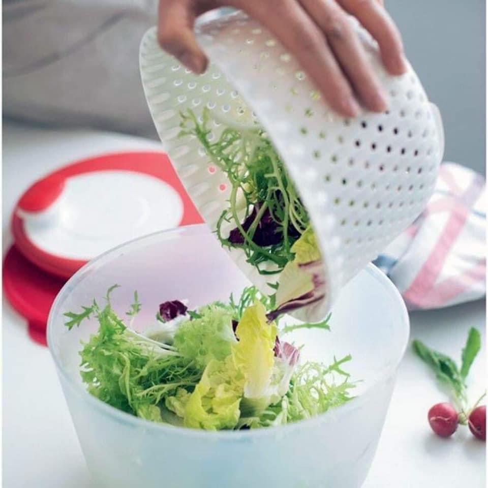 Tupperware rổ quay rau Spinning Chef, dụng cụ quay rau