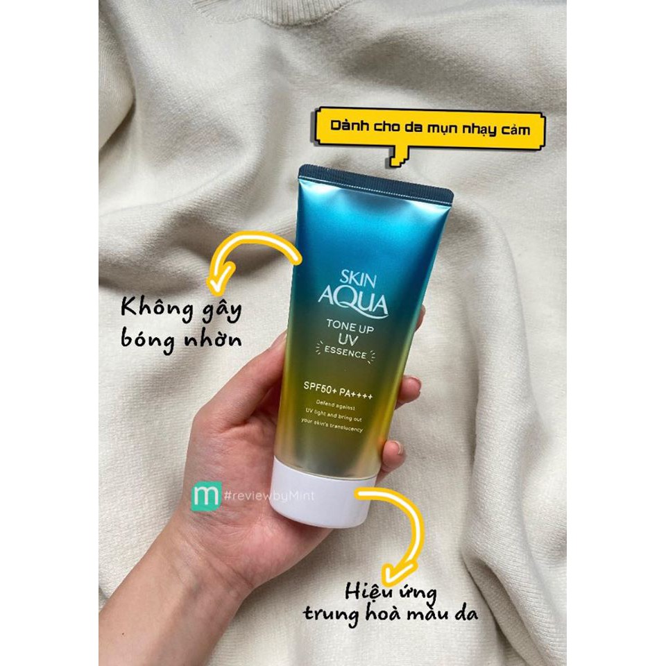 Kem Chống Nắng Rohto Skin Aqua Mint Green Tone Up UV Essence SPF50