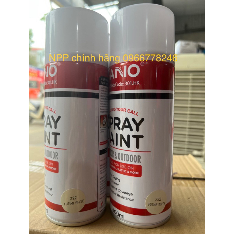 Sơn Xịt Sano Cao Cấp 222 Chai Lớn( 400Ml- Chính Hãng)