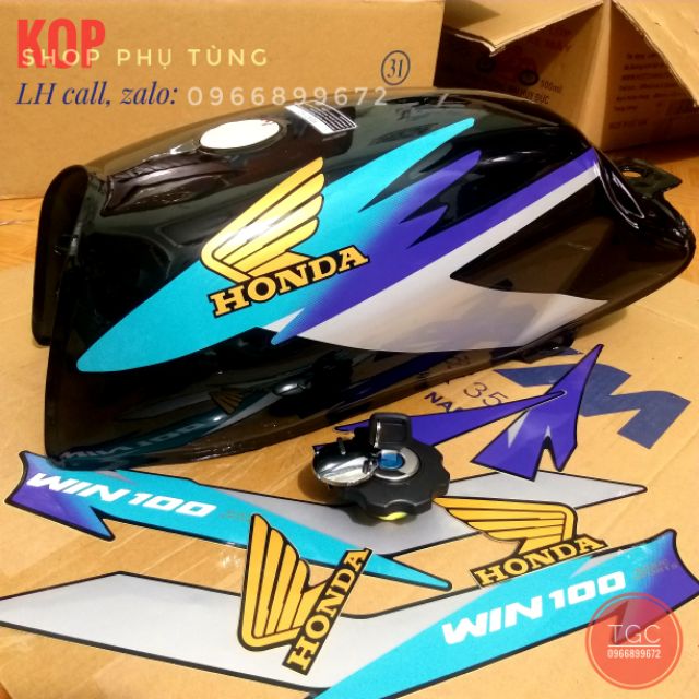 Bình xăng lớn xe win 100 có nắp bình xăng , sẵn tem (-15%)