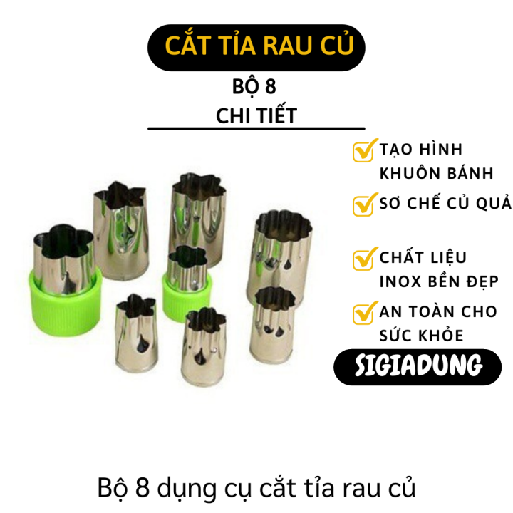 Tỉa rau củ - Bộ dụng cụ cắt tỉa rau củ quả 8 món đa năng - Khuôn tạo hình rau củ quả tiện dụng