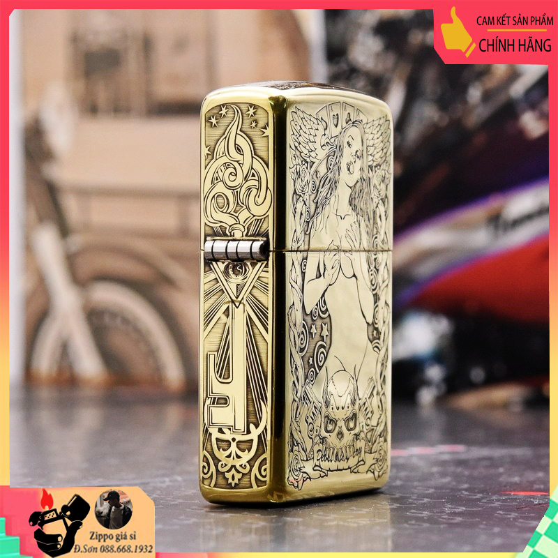 Bật Lửa Zippo đồng khắc cô gái sexy quyến rũ