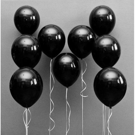 Set 10 bong bóng đen thường - Black balloon bbcs06