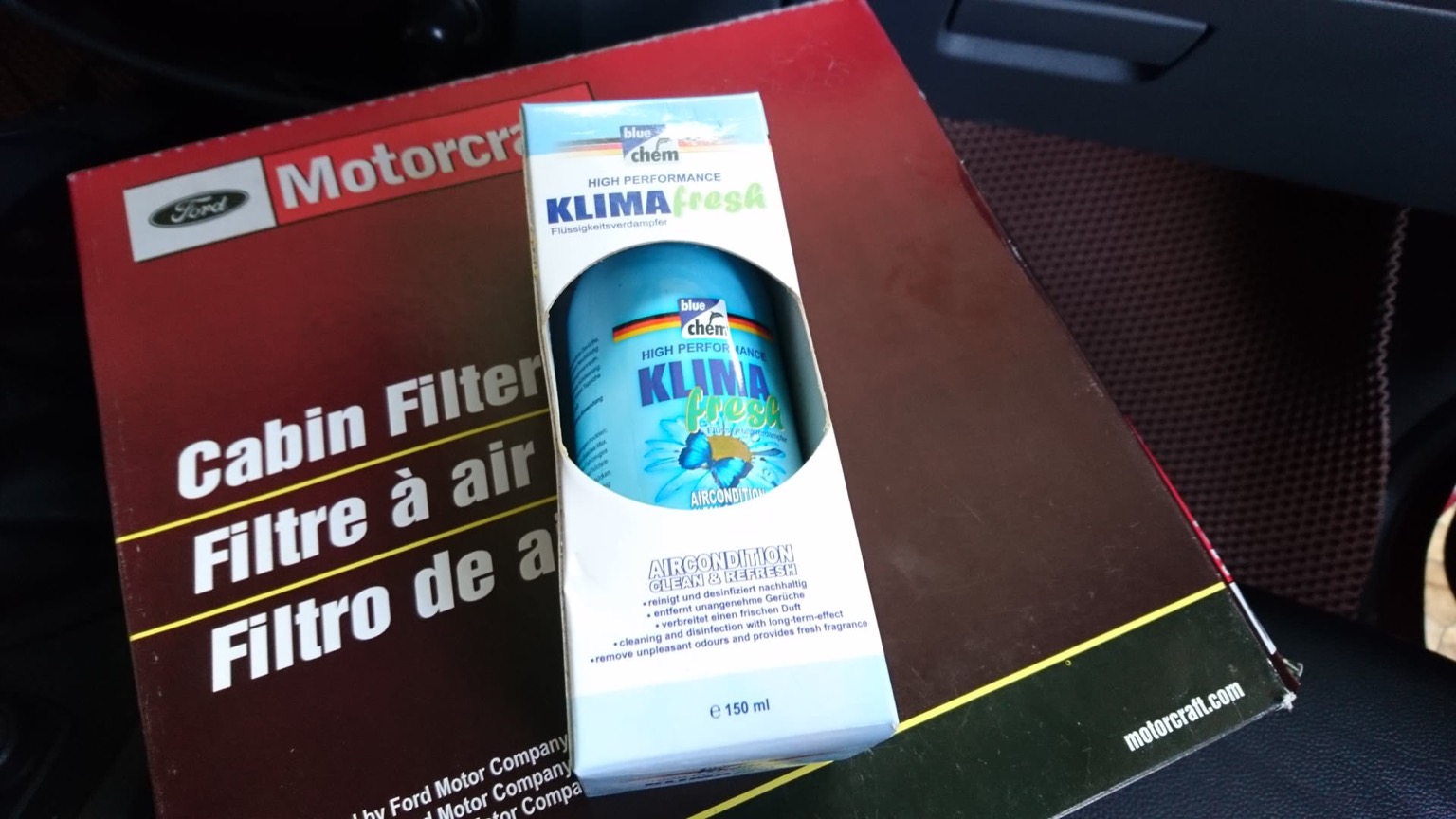 Khí dung bluechem Khử mùi hệ thống điều hòa, khoang nội thất Ô tô (Klima Fresh)