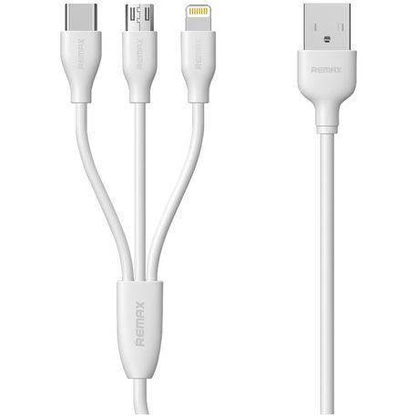 Cáp sạc nhanh Remax SUDA 3 in 1 RC-109TH cổng MicroUSB, Lightning, Type C