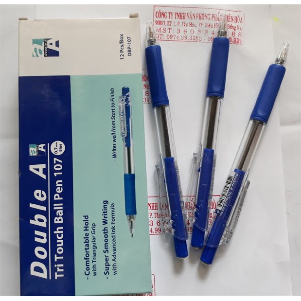 Bút Bi Double A DBP-107 (0.7mm) - Mực Xanh