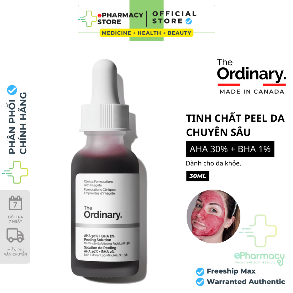Tinh Chất Peel da The Ordinary AHA 30%+BHA 2% Peeling Solution 30ml