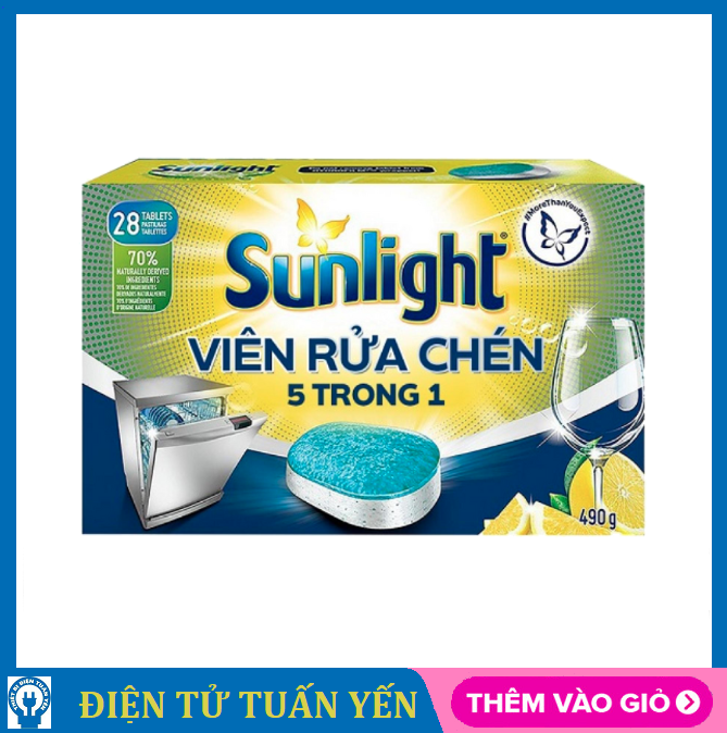 Viên rửa chén bát Sunlight 5 in 1 dành cho máy rửa chén - Hàng chính hãng