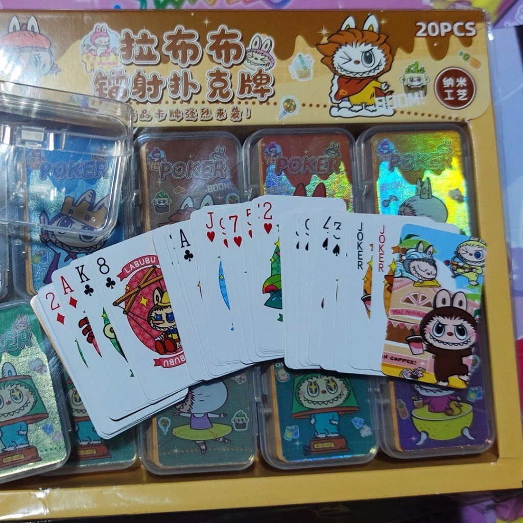 Bộ Bài Tây Mini LABUBU 52 Lá Siêu Dễ Thương Kèm Hộp Nhựa Đựng