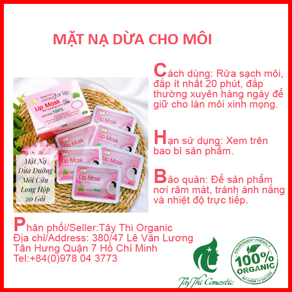 Mặt Nạ Dừa Cửu Long Dành Cho Môi Miếng Lẻ