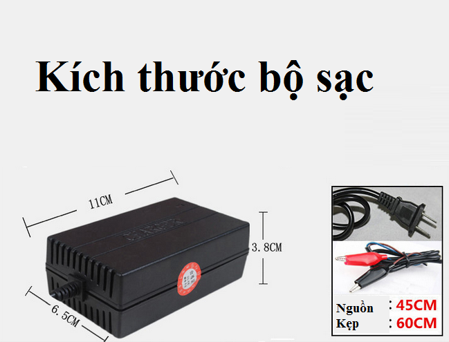 Máy sạc bình ắc quy 12v 2a từ 4-20ah sạc bình ắc quy xe máy sạc bình ắc quy 12V(Đen)