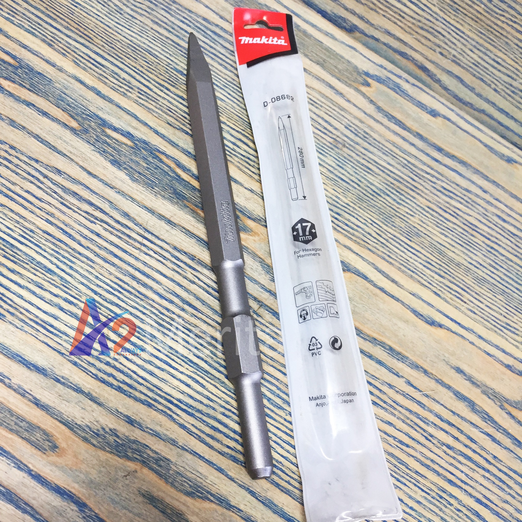 Mũi đục nhọn hex 17x280mm makita d-08682