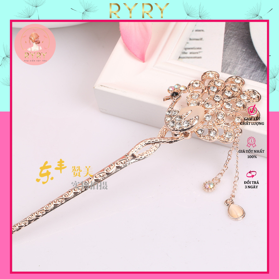 Trâm cài tóc chim Phượng Hoàng phong cách cổ trang Trung Quốc