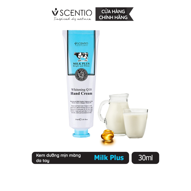 Kem dưỡng da tay mềm mại mịn màng Scentio Milk Plus Q10 30m (Date 1/12/2020) cao cấp