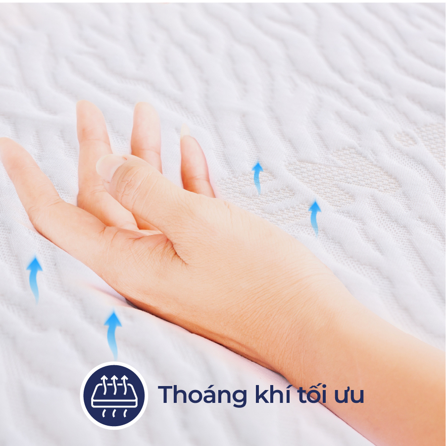 Nệm cao su thiên nhiên Liên Á Classic 160x200x10cm--Độ bền cao, thoáng khí tối ưu-Bảo hành 10 năm.