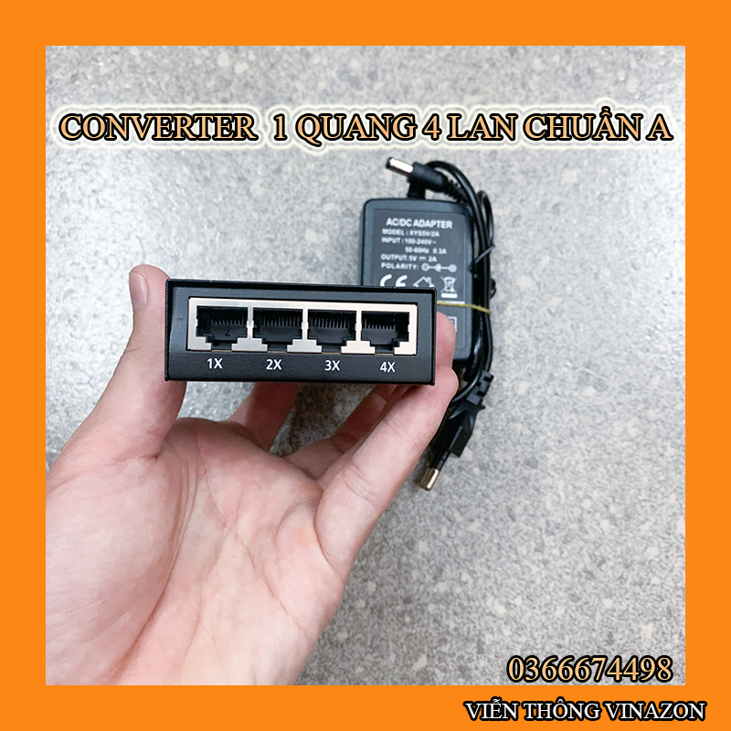 Converter quang 1 quang 4 lan A + 3100B