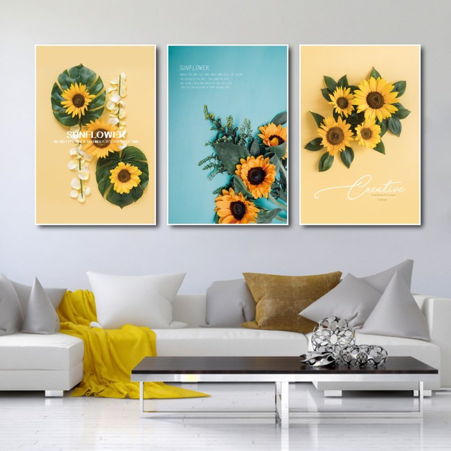 painting flower art with frame bedroom decor