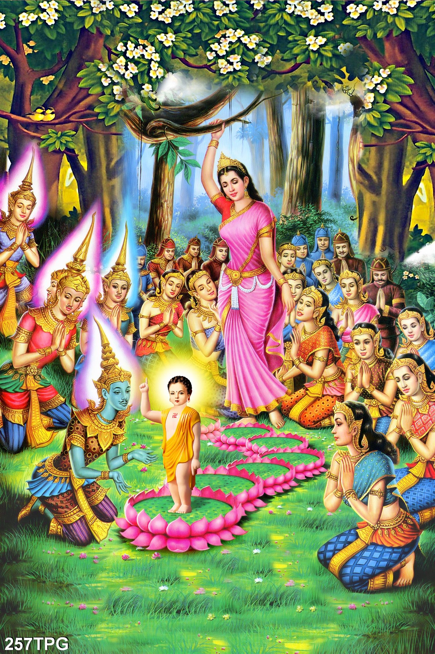 TRANH DÁN TƯỜNG 3D PHẬT GIÁO - ĐẠI LỄ PHẬT ĐẢN