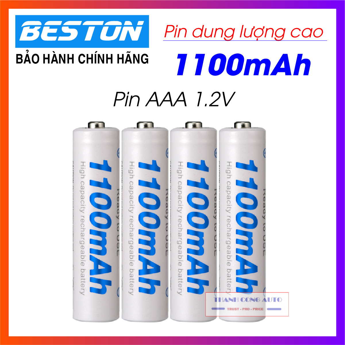 04 Pin BESTON 1100mAh Pin sạc AAA-1.2V BESTON cao cấp