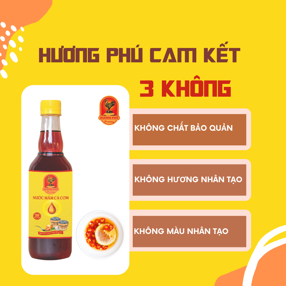 Nước mắm cá cơm Hương Phú 20 độ đạm 500ML