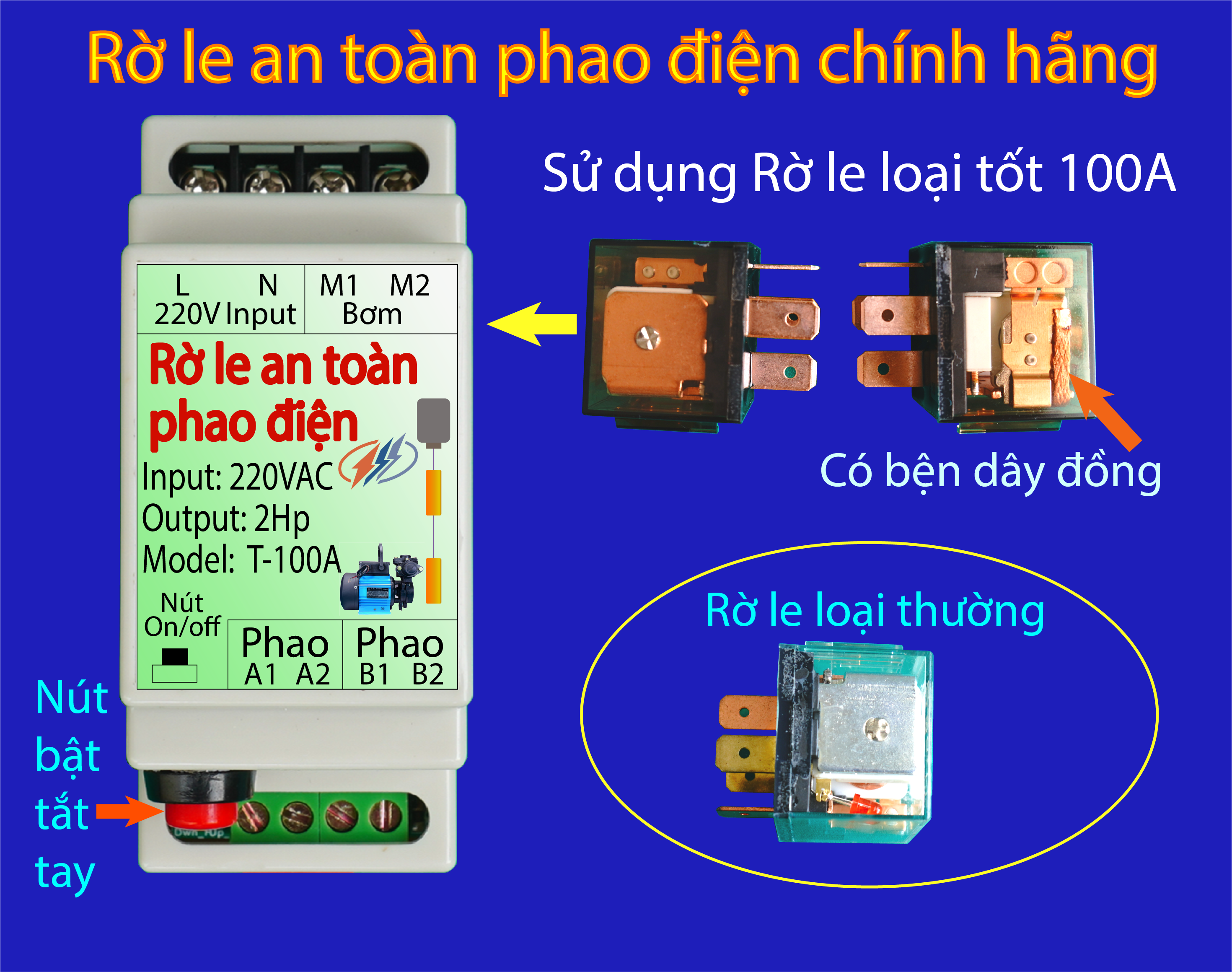 Rờ le an toàn phao điện(T-100A_2P)