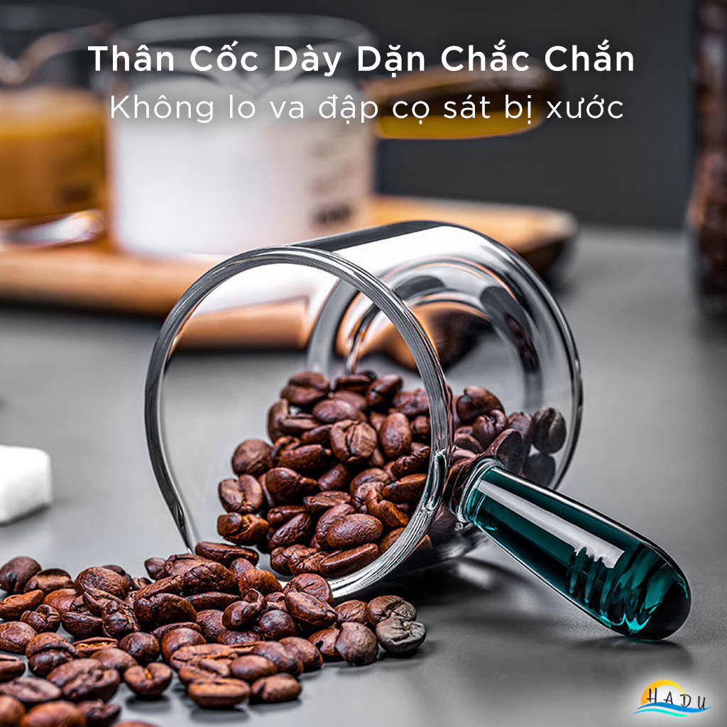 Cốc Pha Cà Phê, Trà Bằng Thủy Tinh Borosilicate CCKO 150ml, Ly/Tách Chịu Nhiệt -20°C đến 150°C, Chống Sốc Nhiệt, Có Tay Cầm, Cao Cấp