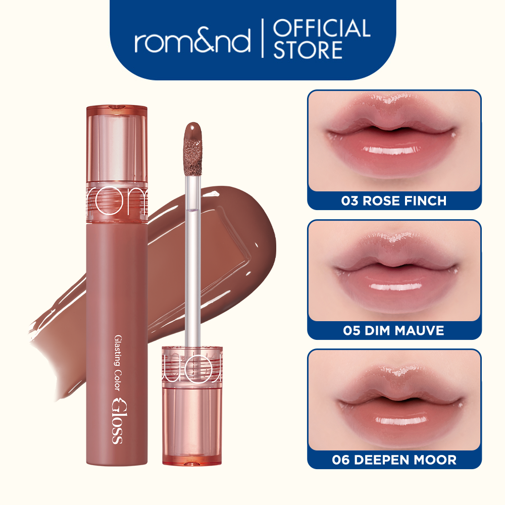 [Rom&nd] [CREAM NUDE] Son tint bóng căng mọng Romand Glasting Color Gloss 4g