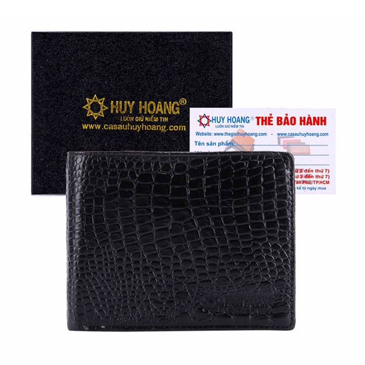 Th2111 men's black small crocodile pattern cowhide wallet