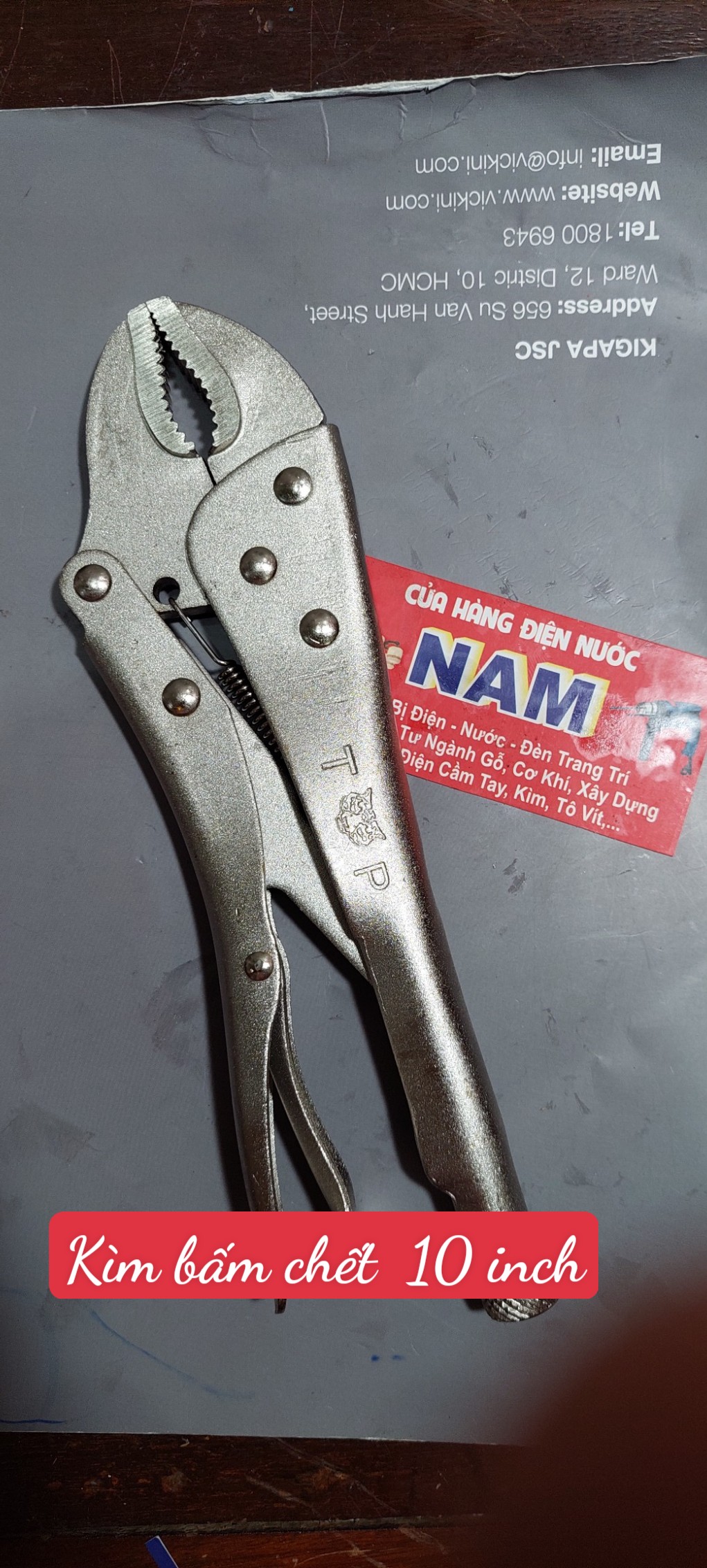 Kìm bấm chết kìm bấm khoá cỡ lớn thương hiệu Kimfong loại 10 inch kìm giữ ốc cố định chất liệu thép chắc chắn - Cửa  Hàng Nam