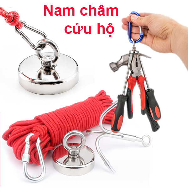 (1 Viên) Nam châm móc tròn, Nam châm cứu hộ siêu hút 16 - 42mm