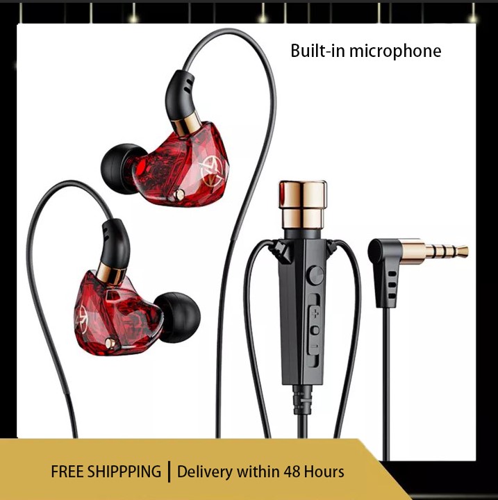 Wired Earphone Universal Noise Reduction 3.5mm L-shaped Plug Dynamic Gaming Headphone with Microphone for Karaoke Professional Earphone Comfortable