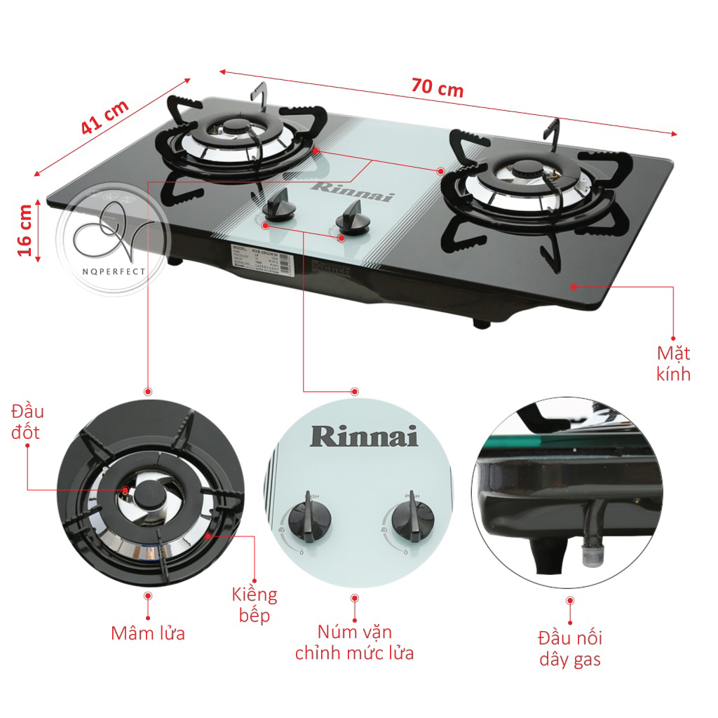 Núm nhựa bếp gas âm Rinnai RVB-2BG(B)N / RVB-2BG(D)N / RVB-2BG(L)N / RVB-2BG(W)N / RVB-2Gi(XW) / RVB-2Gi(FPE)..