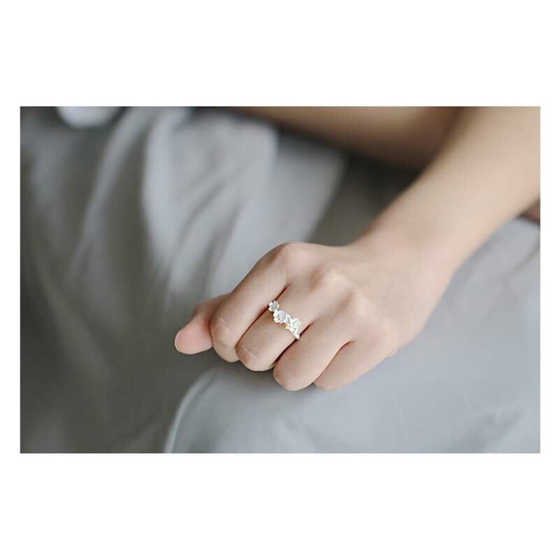 Nhẫn nữ cành hoa cúc cực đẹp MS445