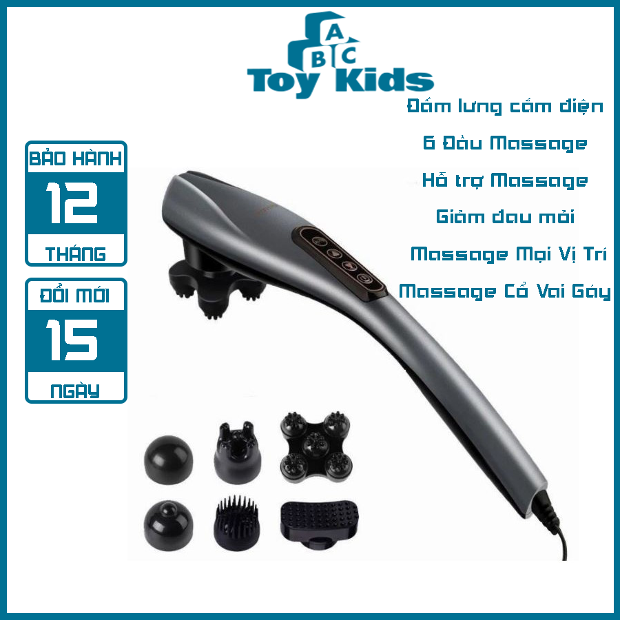 Máy đấm lưng 6 đầu Cá Heo Yotuo , Máy massage đấm lưng cầm tay - Cắm điện trực tiếp