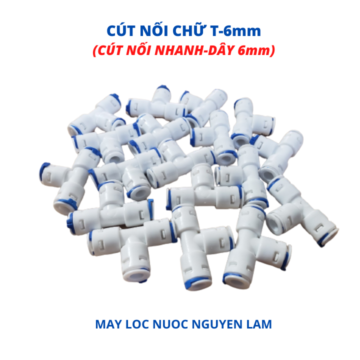 Cút Nối Chữ T Dây 6mm (Dùng Cho Máy Lọc Nước - Máy Phun Sương)